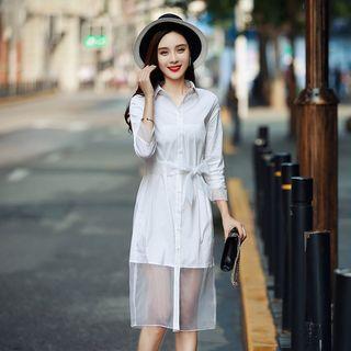 Tulle Panel Shirtdress