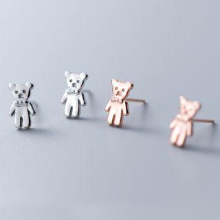 925 Sterling Silver Bear Stud Earring