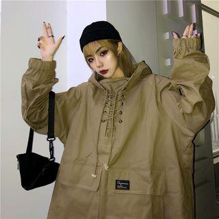 Lace Up Cargo Hoodie