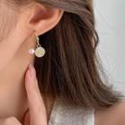 Smiley Alloy Faux Pearl Fringed Earring 1 Pair - 925silver Earring - Gold - One Size