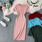 Short-sleeve Slim-fit Knit Dress