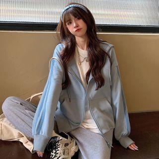 Color-block Zip Hoodie Jacket