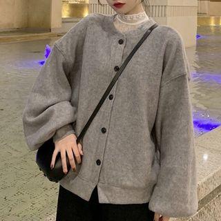 Crew-neck Button Jacket As Shown In Figure - One Size