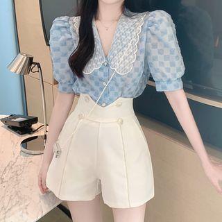 Short-sleeve Check Shirt / Shorts