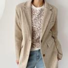 Button-back Tailored Jacket Oatmeal - One Size
