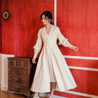 Tassel Frog-button Midi A-line Coat