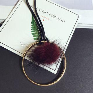 Furry Ball Long Necklace