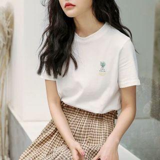 Short-sleeve Pineapple Printed T-shirt