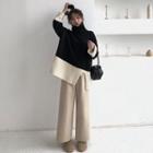 Color-block Loose-fit Sweater / Plain Loose-fit Pants