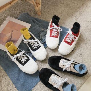 Fluffy Color Panel Sneakers