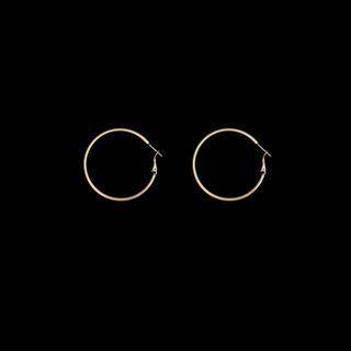 Alloy Hoop Earring 1 Pair - S925 Silver Stud Earrings - Gold - One Size