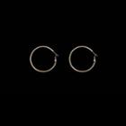 Alloy Hoop Earring 1 Pair - S925 Silver Stud Earrings - Gold - One Size
