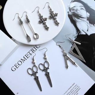 Heart & Cupid Drop Non-matching Earring