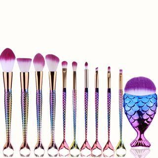 Set Of 11: Gradient Mermaid Makeup Brush