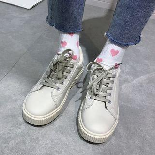Heart Embroidery Platform Sneakers