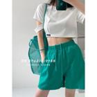 Elastic High-waist Wide-leg Cotton Shorts In 5 Colors
