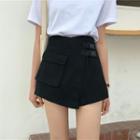 High-waist Cargo A-line Mini Skirt