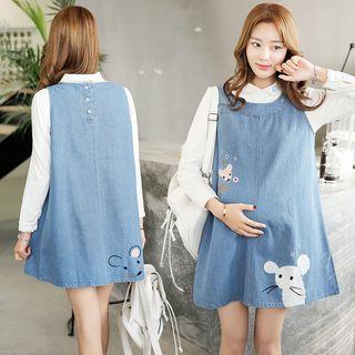 Denim Vest / Long-sleeve Blouse