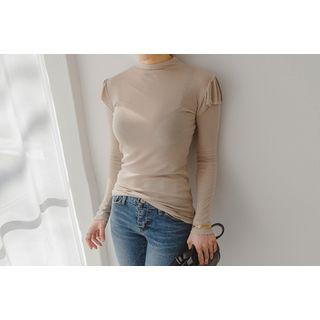 Mock-neck Frilled-detail Top