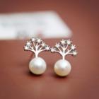 Faux Pearl Tree Earrings