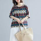 Print Batwing-sleeve T Shirt