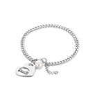 Fashion Sweet Heart-shaped Imitation Pearl 316l Stainless Steel Bracelet Silver - One Size