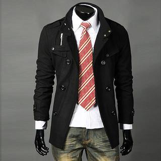 Double-breasted Epaulette Trench Coat