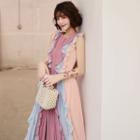 Color Block Sleeveless Ruffle A-line Dress