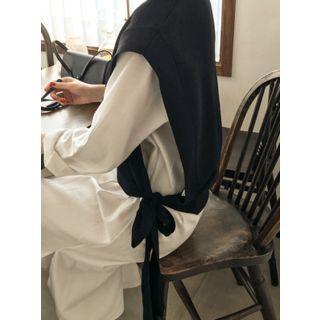 Round-neck Tie-detail Knit Vest