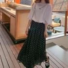 Maxi Dotted A-line Skirt