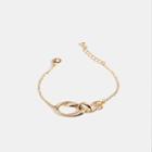 Alloy Interlocking Loop Bracelet Gold - One Size