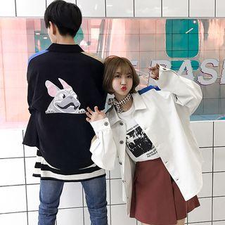 Couple Matching Dog Print Buttoned Jacket