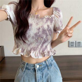 Off-shoulder Tie Dye Blouse