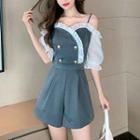 Ruffle Trim Off Shoulder Playsuit