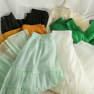 Elastic-waist Mesh Midi Skirt In 6 Colors
