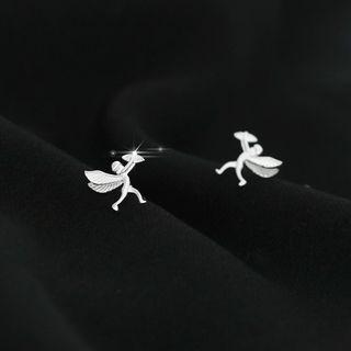 Angel Stud Earring Stud Earring - 1 Pair - Angel - Silver - One Size
