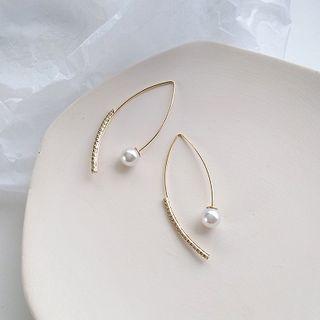 Faux Pearl Threader Earring 1 Pair - Earrings - Gold - One Size