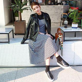 Sleeveless Gingham A-line Dress