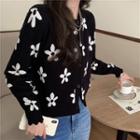 Flower Print Cardigan As Figure - One Size