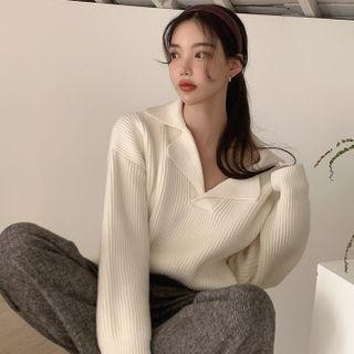 Ribbed Polo-neck Sweater