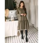 Round-neck Drop-waist Midi Dress