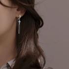 Cross Chain Sterling Silver Dangle Earring 1 Pair - Silver - One Size