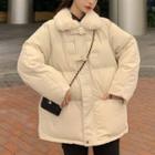 Faux Fur-collar Frog-button Padded Jacket
