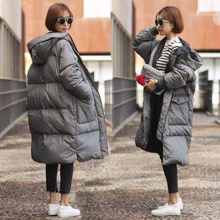 Zipper Hooded Padded Coat