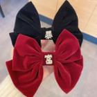 Chinese Characters Bow Velvet Hair Clip