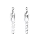 Sterling Silver Chain Drop Earring 037fr - 1 Pair - 925 Silver - Silver - One Size