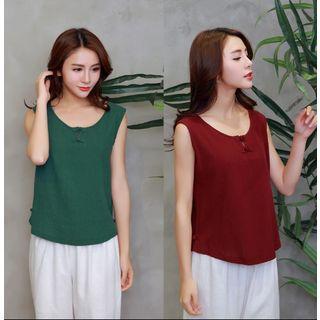 Chinese Knot Button Tank Top