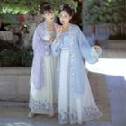 Embroidered Hanfu Long Light Jacket / Camisole Top / Embroidered Maxi Skirt / Set