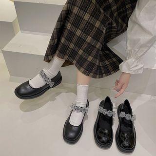 Floral Platform Mary Jane Shoes