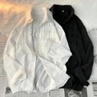 Long Sleeve Braided Detail Oversized Shirt